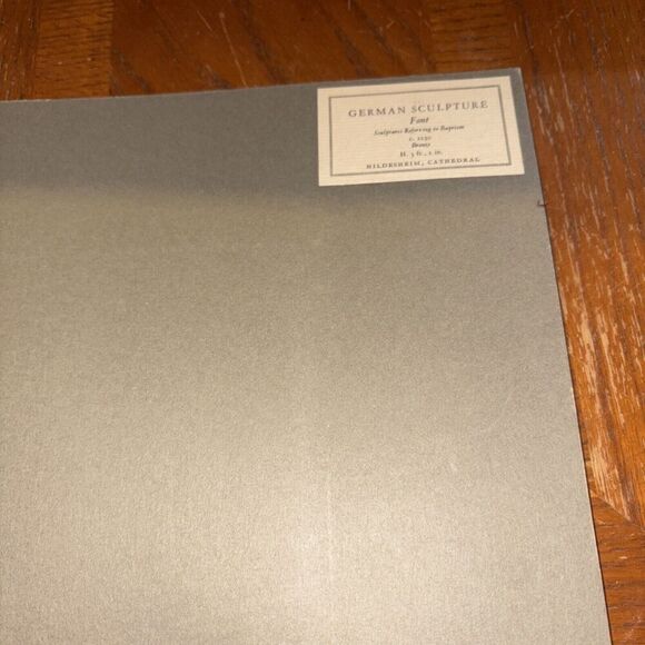 Vintage Mounted German Sculpture Photo: Font at Hildesheim Cathedral Church - Picture 4 of 5